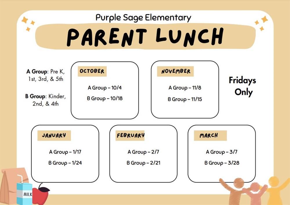  Parent Lunch Schedule